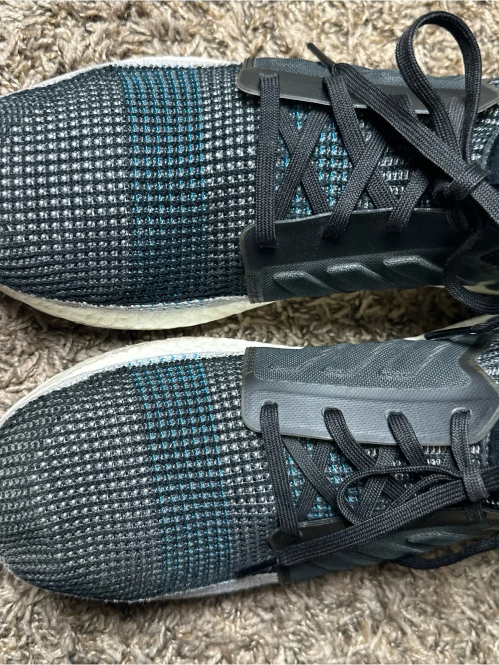 Adidas UltraBoost 19 Men’s Size 13 Black Gray Blue Running Shoes F35242 Boost